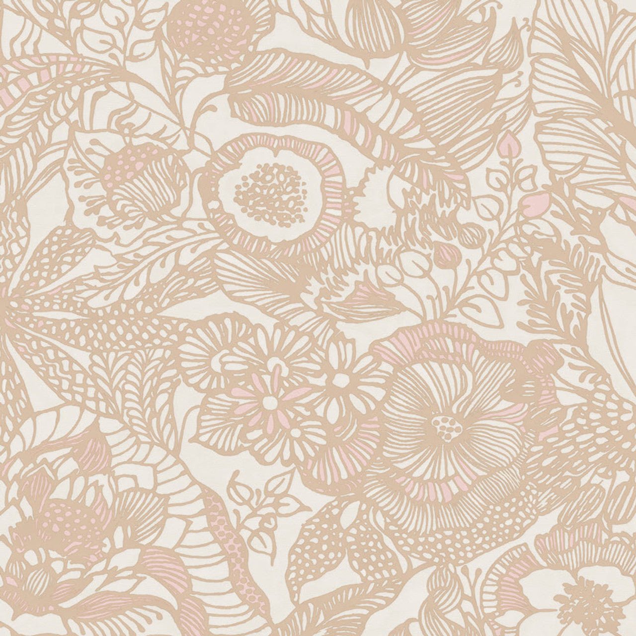 Enso Floral Wallpaper - Blush / Cream - Eijffinger - 386514 - Premier Wallcovering