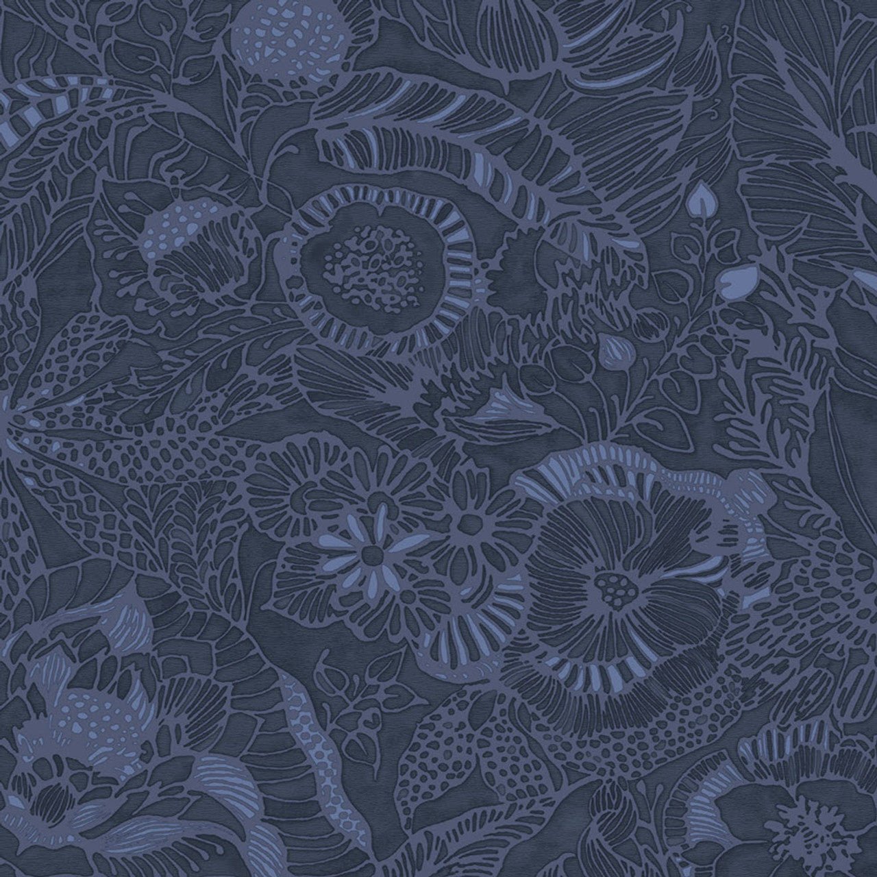 Enso Floral Wallpaper - Dark Blue - Eijffinger - 386512 - Premier Wallcovering