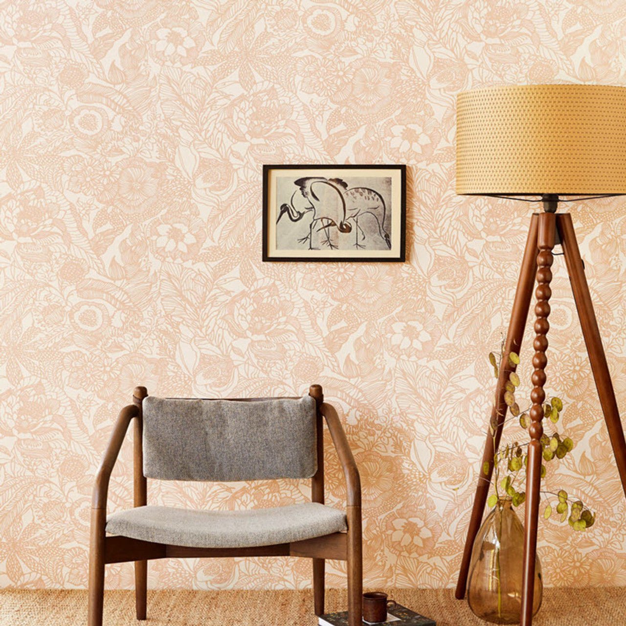 Enso Floral Wallpaper - Blush / Cream - Eijffinger - 386514 - Premier Wallcovering