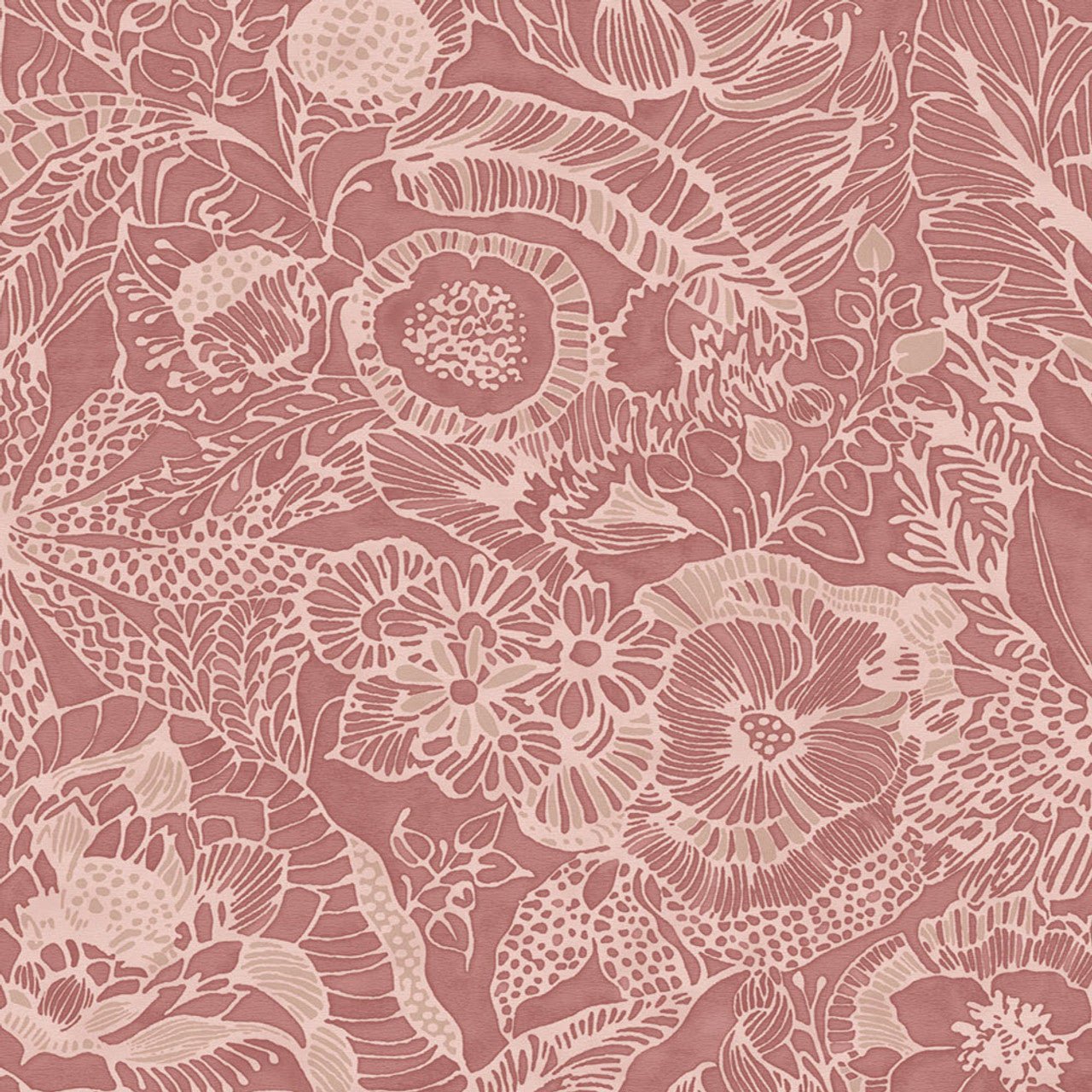 Enso Floral Wallpaper - Coral / Pink - Eijffinger - 386515 - Premier Wallcovering