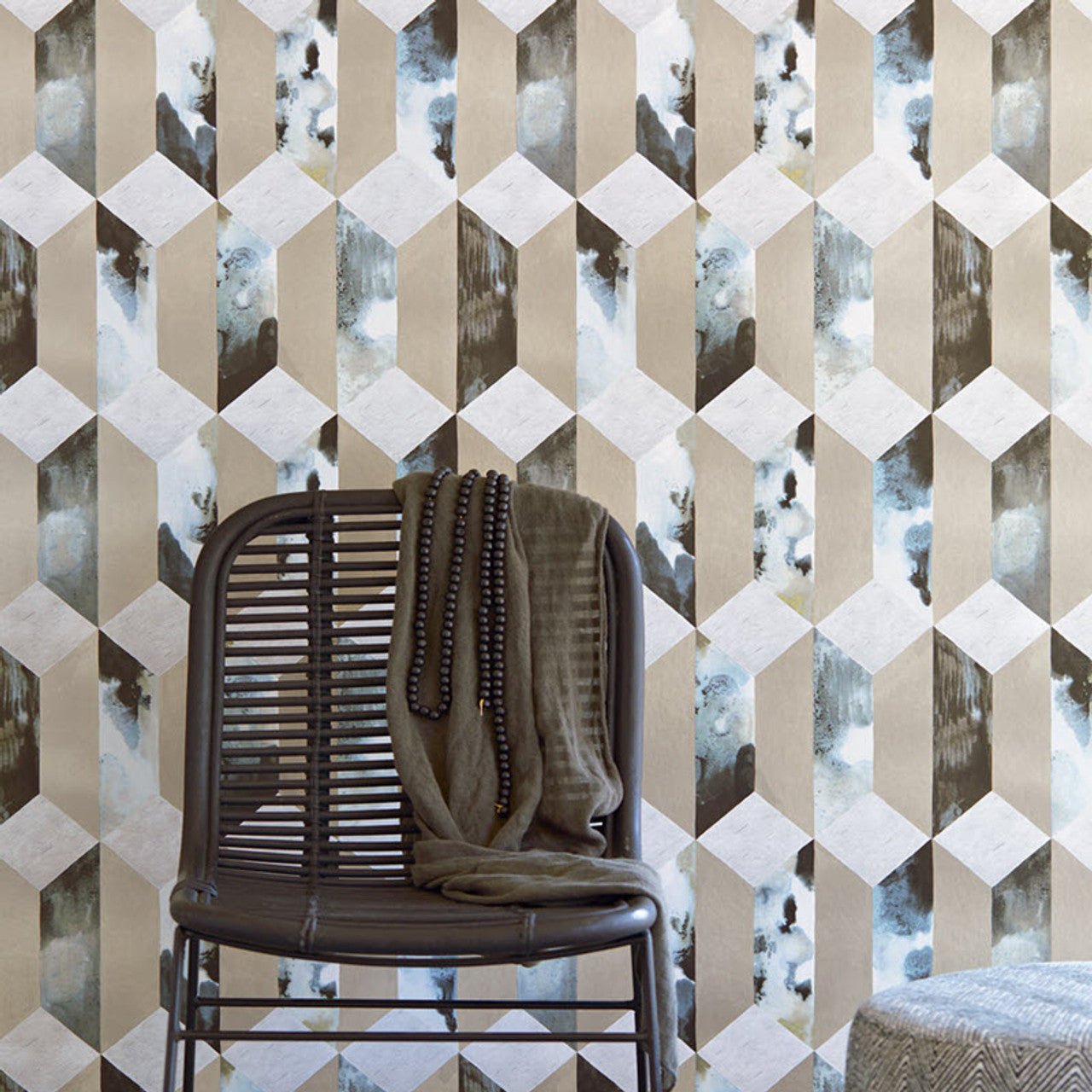 Enso Geometric Wallpaper - Grey - Eijffinger - 386501 - Premier Wallcovering