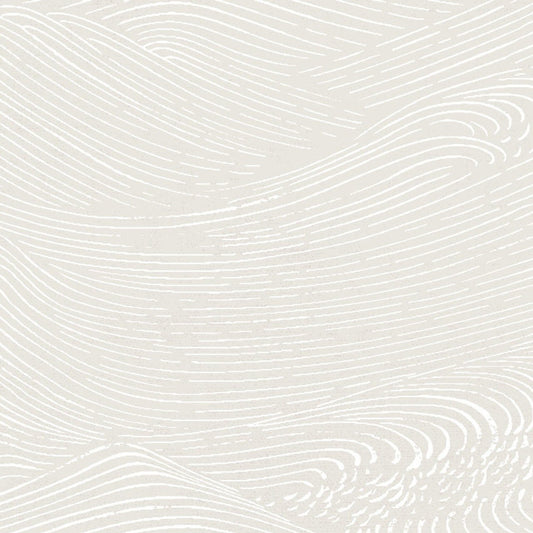 Enso Wave Wallpaper - White / Stone - Eijffinger - 386530 - Premier Wallcovering