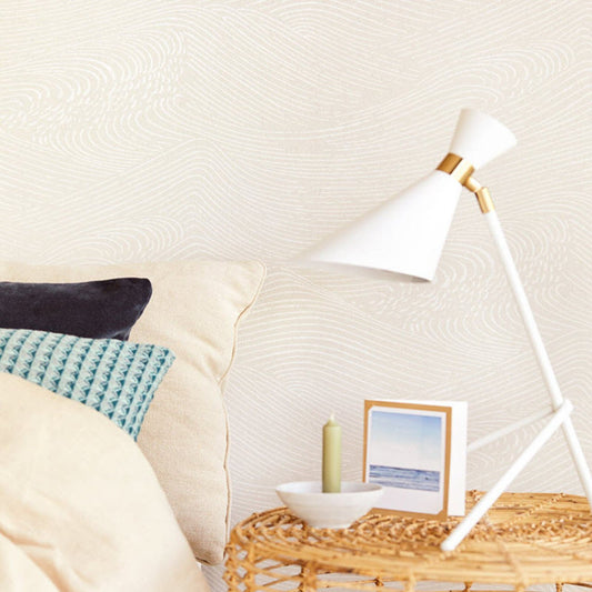 Enso Wave Wallpaper - White / Stone - Eijffinger - 386530 - Premier Wallcovering