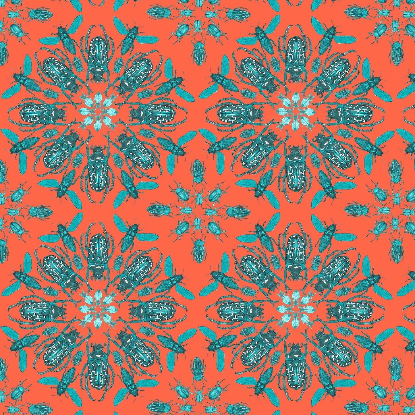 Entomologist Wallpaper - Coral - Fraiche - WP14001 - Premier Wallcovering