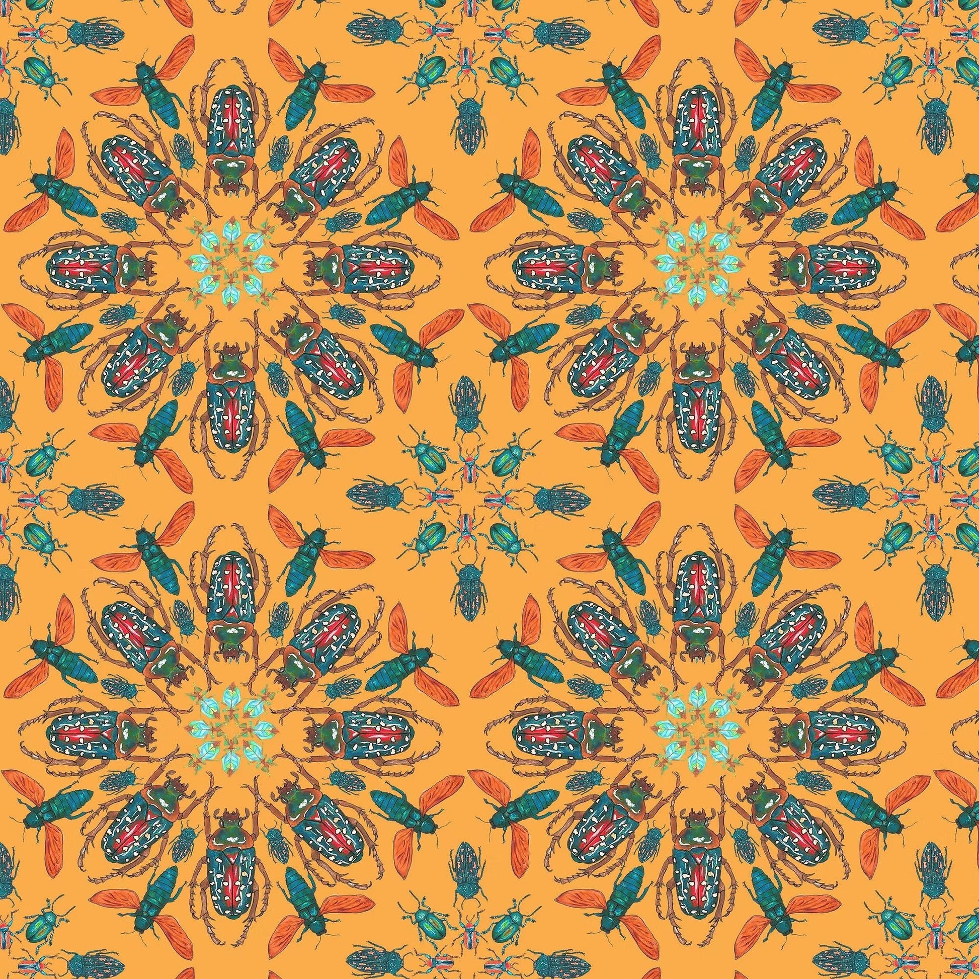 Entomologist Wallpaper - Orange - Fraiche - WP14002 - Premier Wallcovering