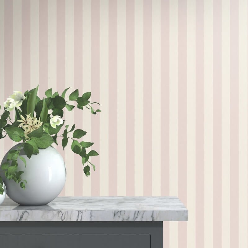 Entree Stripe Metallic Wallpaper - Pink - Erismann - 10290 - 05 - Premier Wallcovering