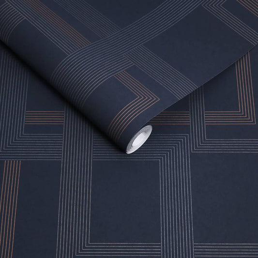 Entwine Wallpaper - Navy - Graham & Brown - 119682 - Premier Wallcovering