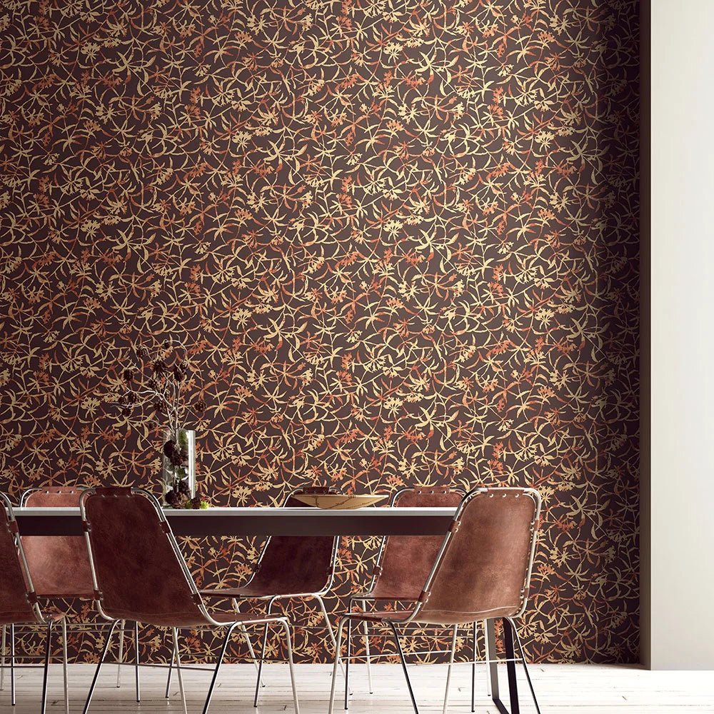 Entwine Wallpaper - Dark Maple - Ohpopsi - FRA50144W - Premier Wallcovering