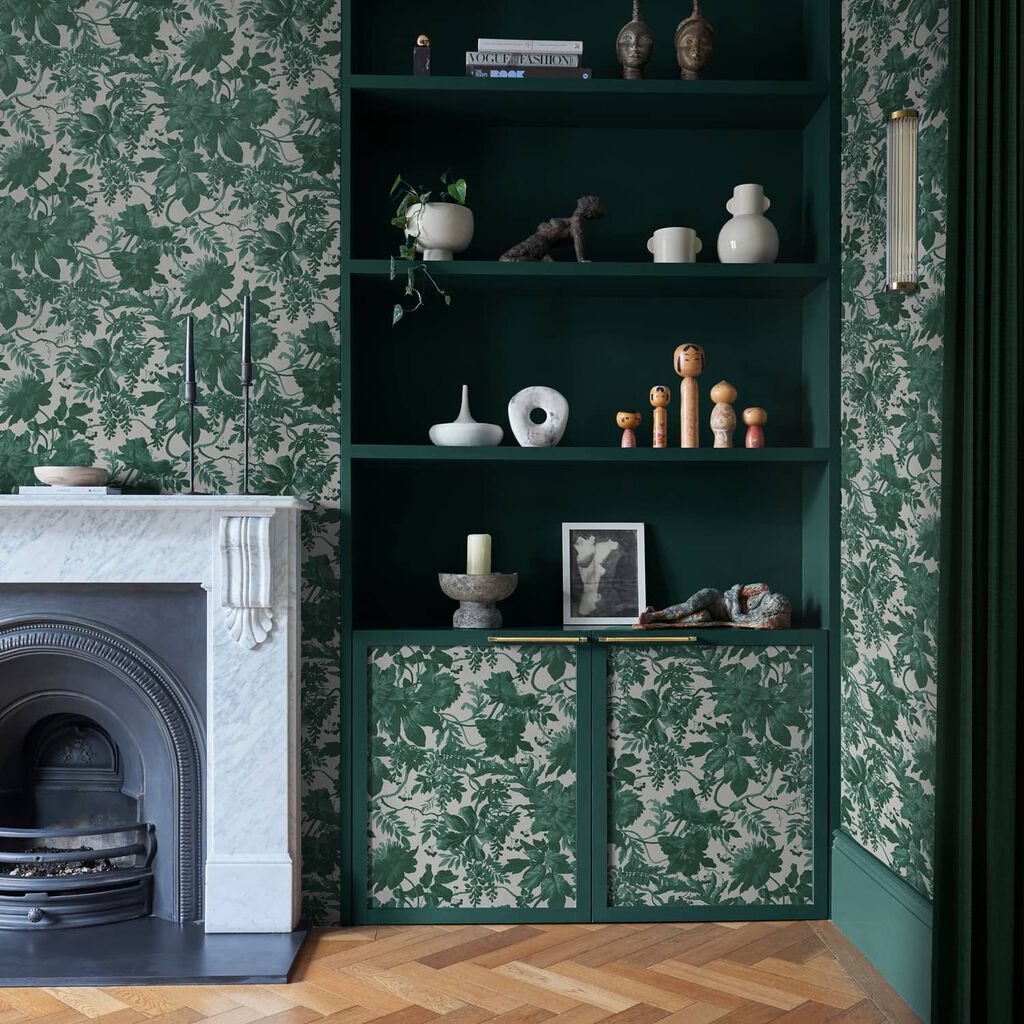 Enzia Wallpaper - Green - Graham & Brown - 120622 - Premier Wallcovering