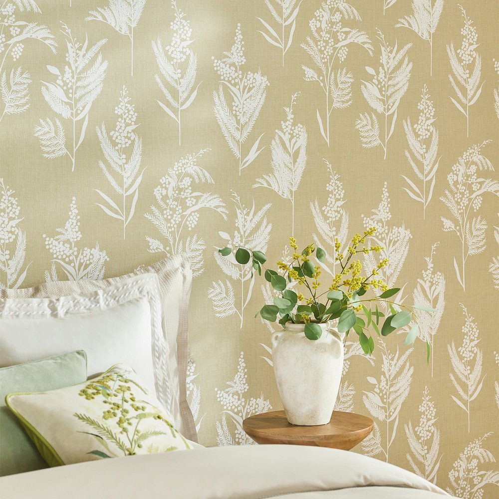 Equinox Leaf Wallpaper - Khaki - Next - 125003 - Premier Wallcovering