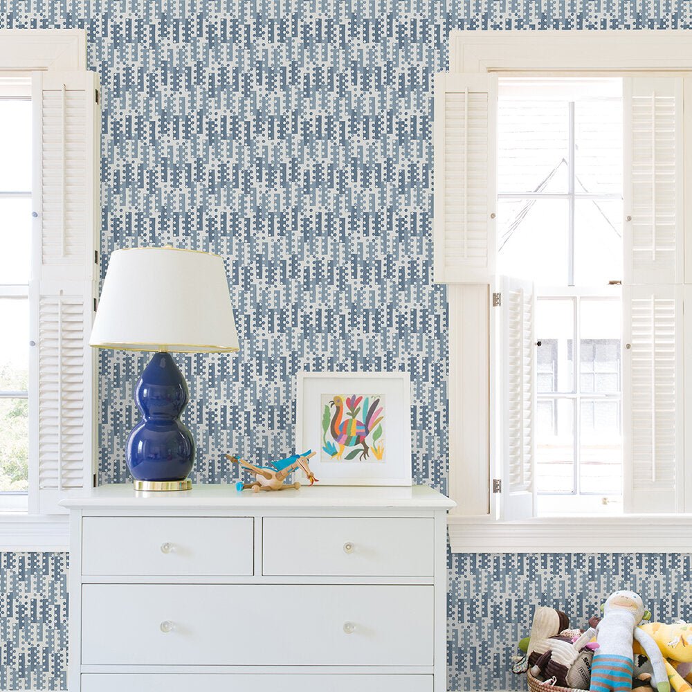 Erik Wallpaper - Blue - A Street Prints - FD26508 - Premier Wallcovering