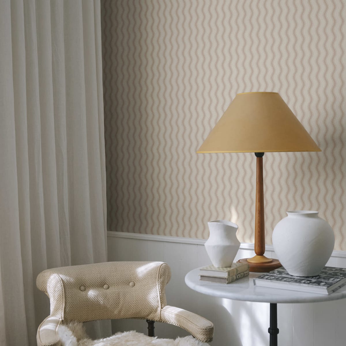 Erik Wallpaper - Dusty Pink - Sandberg - S10555 - Premier Wallcovering