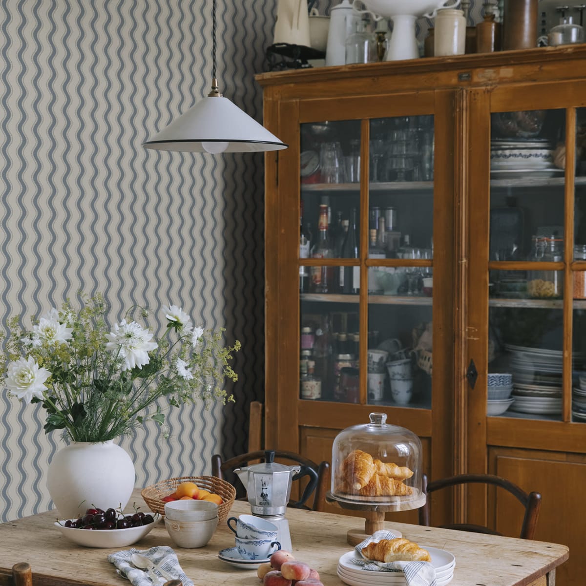 Erik Wallpaper - Indigo Blue - Sandberg - S10474 - Premier Wallcovering