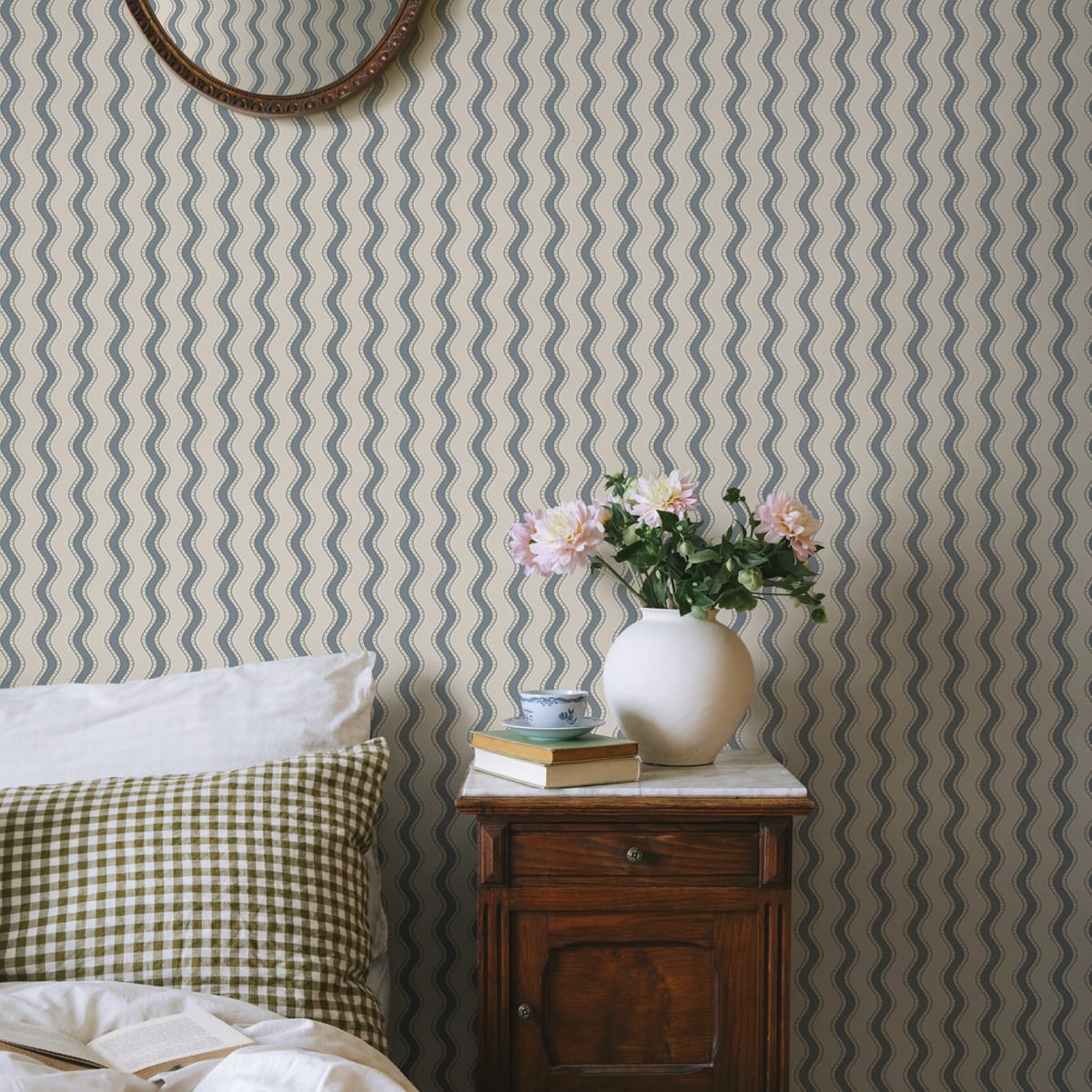 Erik Wallpaper - Indigo Blue - Sandberg - S10474 - Premier Wallcovering