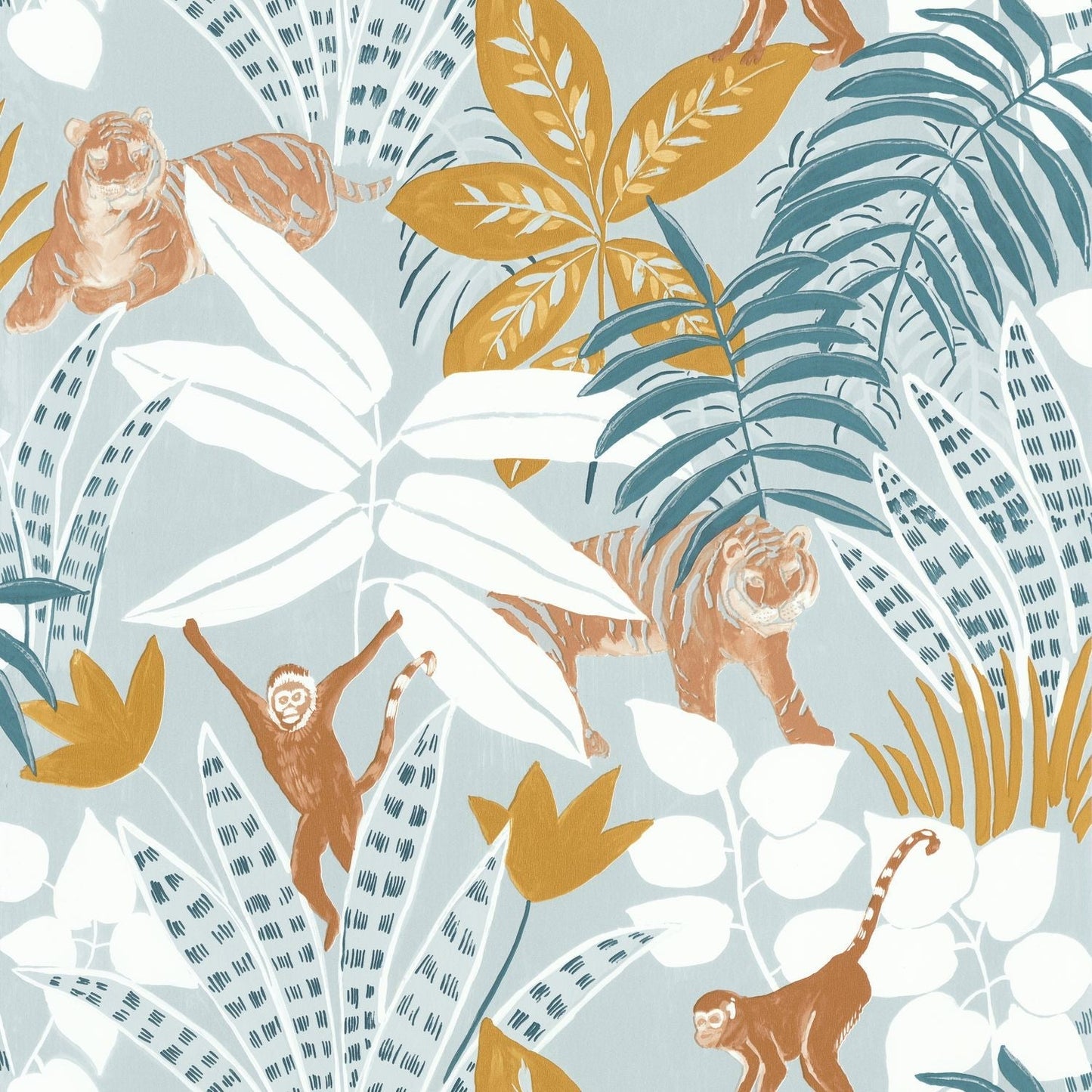 Escapade Aventure Wallpaper - Bleu Jaune - Caselio - 102316226 - Premier Wallcovering