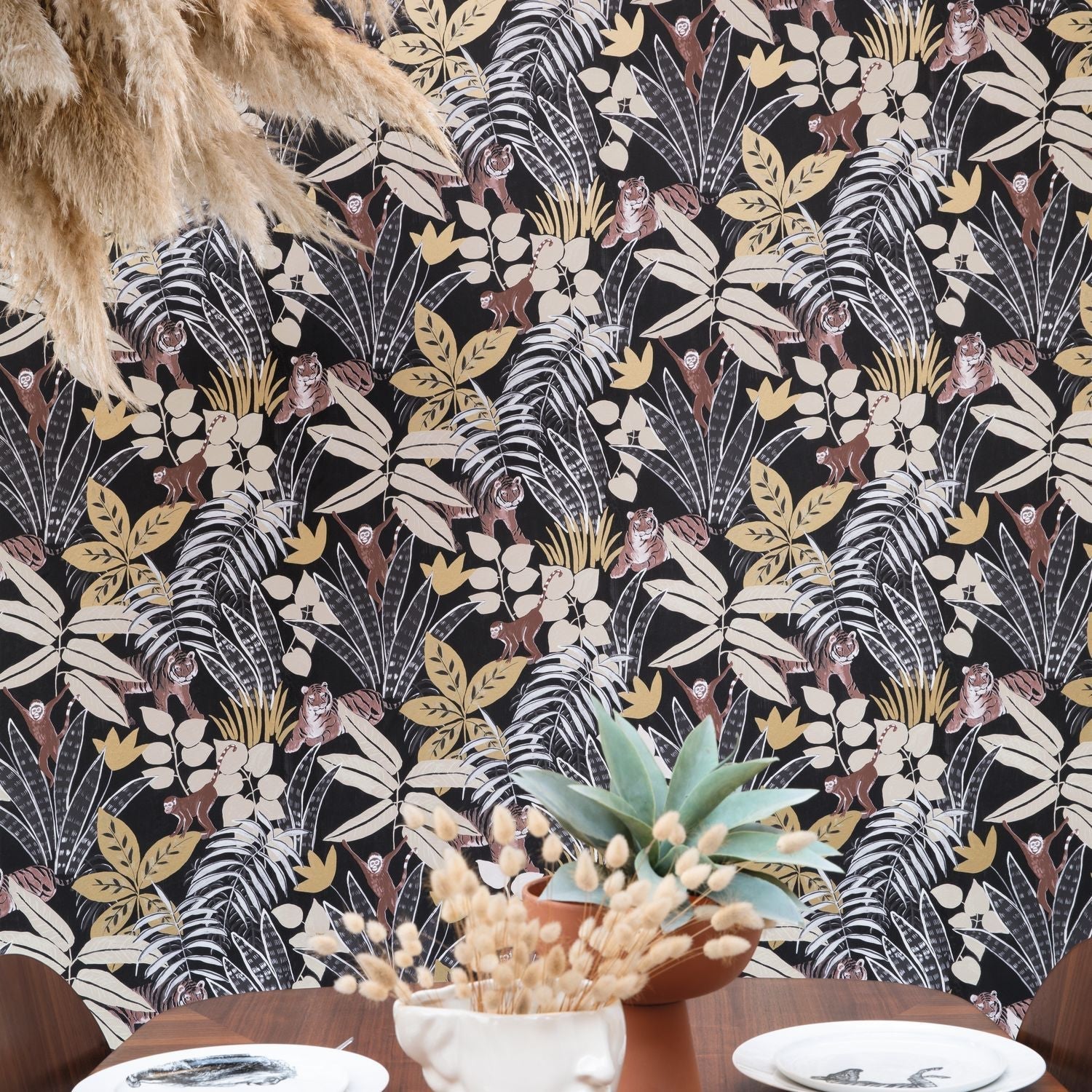 Escapade Aventure Wallpaper - Noir Beige Dore - Caselio - 102319248 - Premier Wallcovering