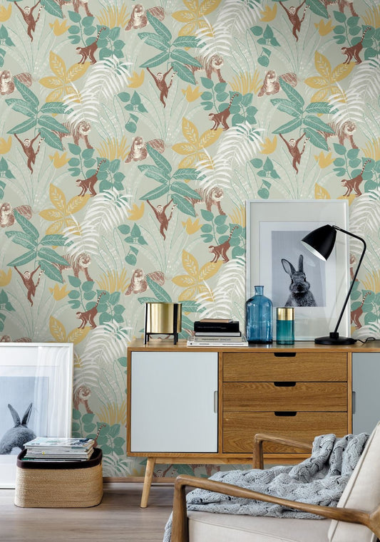 Escapade Aventure Wallpaper - Vert D'eau - Caselio - 102317712 - Premier Wallcovering