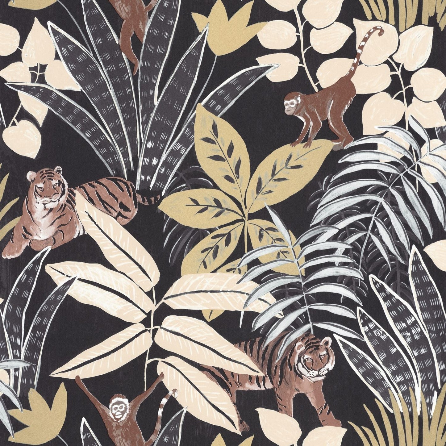 Escapade Aventure Wallpaper - Noir Beige Dore - Caselio - 102319248 - Premier Wallcovering