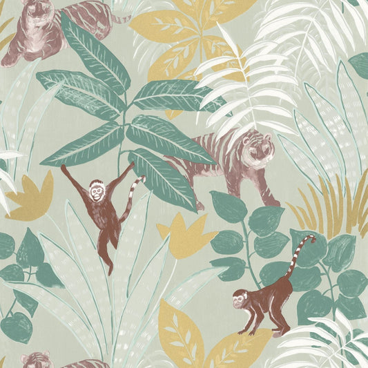 Escapade Aventure Wallpaper - Vert D'eau - Caselio - 102317712 - Premier Wallcovering