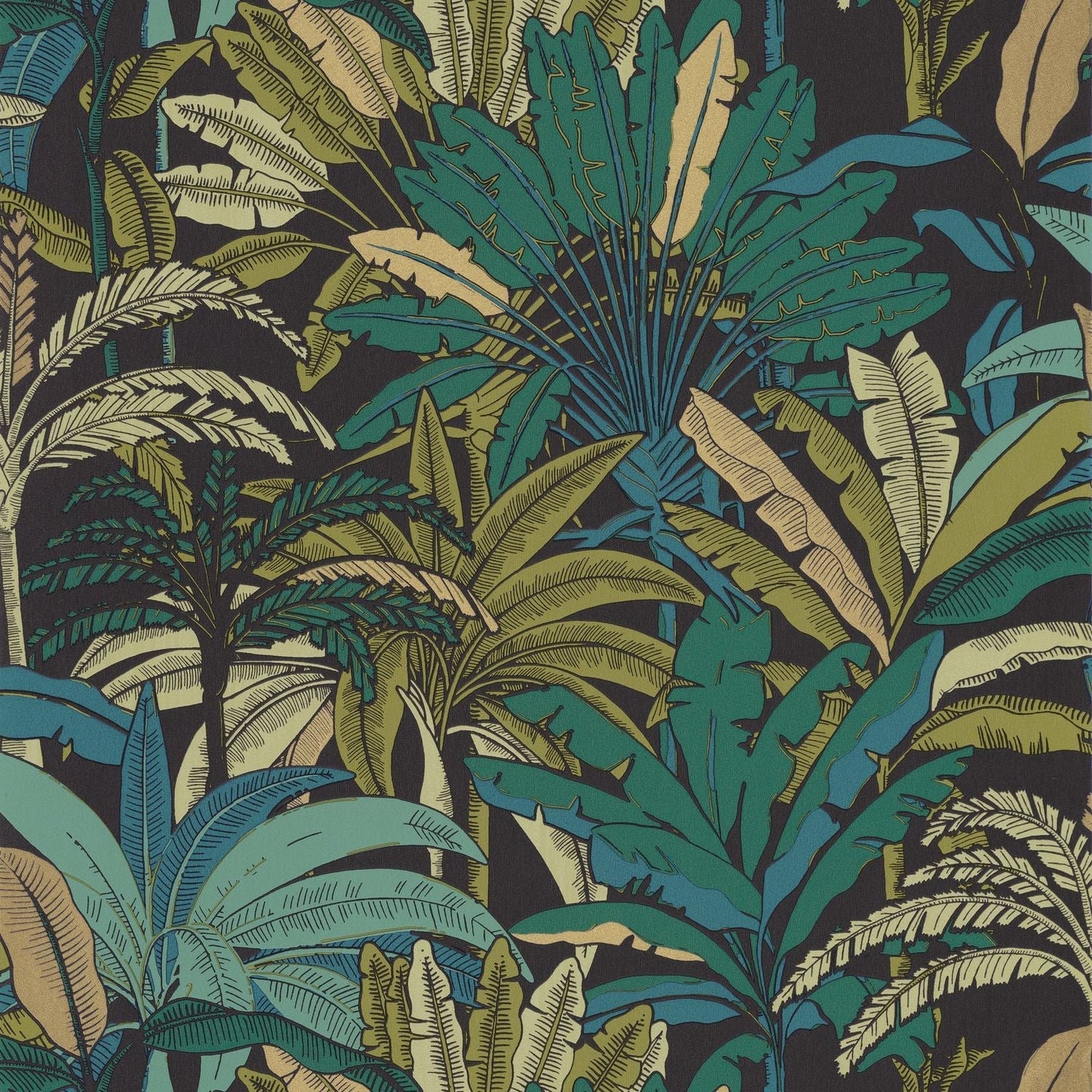 Escapade Evasion Wallpaper - Noir Kaki - Caselio - 102309759 - Premier Wallcovering