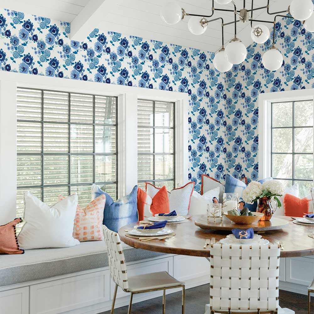 Essie Wallpaper - Blue - A Street Prints - FD26324 - Premier Wallcovering