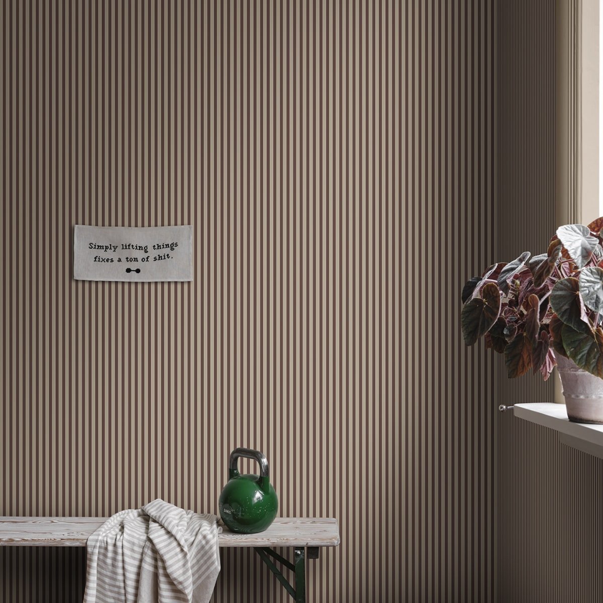 Estelle Wallpaper - Burgundy - Sandberg - S10629 - Premier Wallcovering