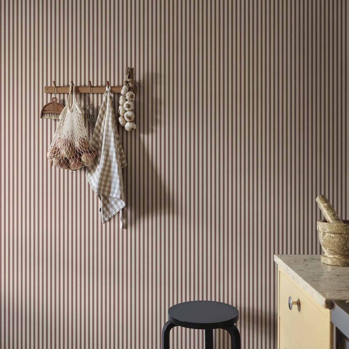 Estelle Wallpaper - Burgundy - Sandberg - S10629 - Premier Wallcovering