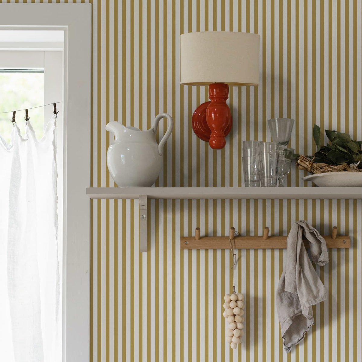 Estelle Wallpaper - Mustard - Sandberg - 826-72 - Premier Wallcovering