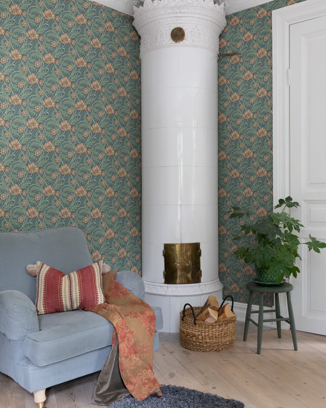 Esther Wallpaper - Blue - Midbec - 13117 - Premier Wallcovering