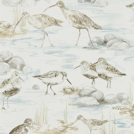 Estuary Birds Wallpaper - Blue/Grey - Sanderson - DEBB216492 - Premier Wallcovering