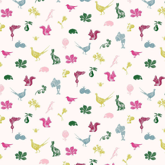 Etched Woodland Wallpaper - Cream Multi - Joules - 118553 - Premier Wallcovering