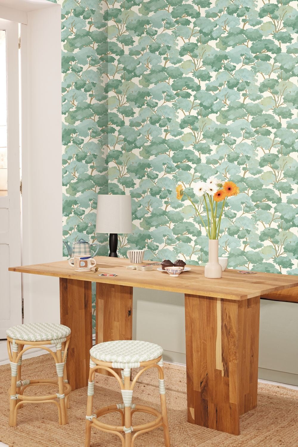 Eté Wallpaper - Vert Bleu - Caselio - 106107064 - Premier Wallcovering