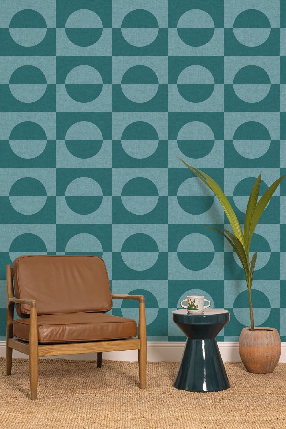 Etendu Wallpaper - Bleu Canard - Caselio - 104576000 - Premier Wallcovering