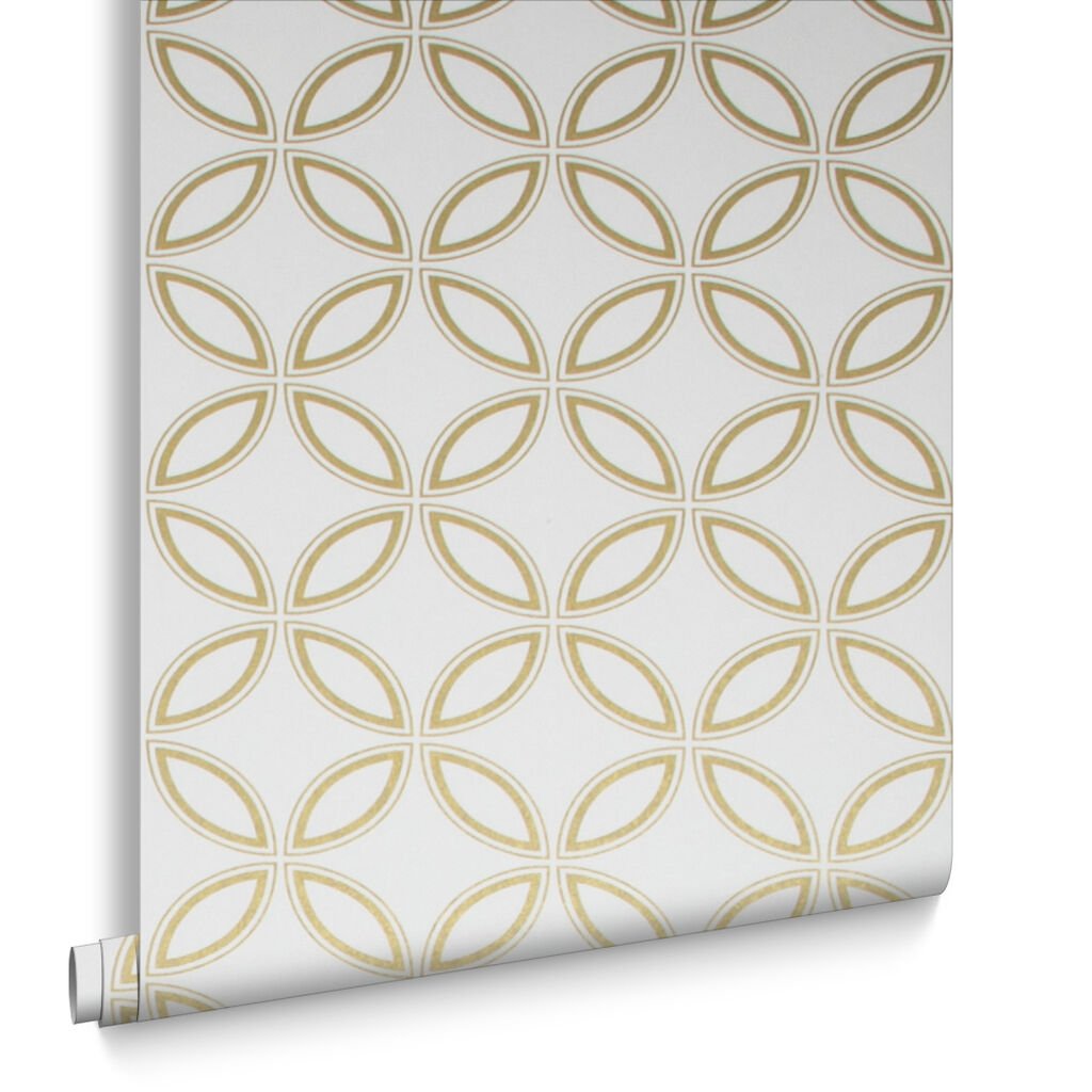 Eternity Wallpaper - White & Gold - Graham & Brown - 104065 - Premier Wallcovering