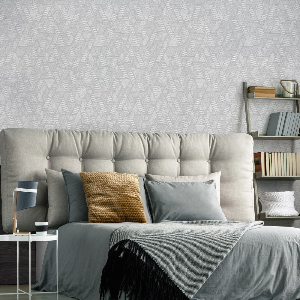 Ethnic Stitch Wallpaper - Grey - Superfresco Easy - 117721 - Premier Wallcovering