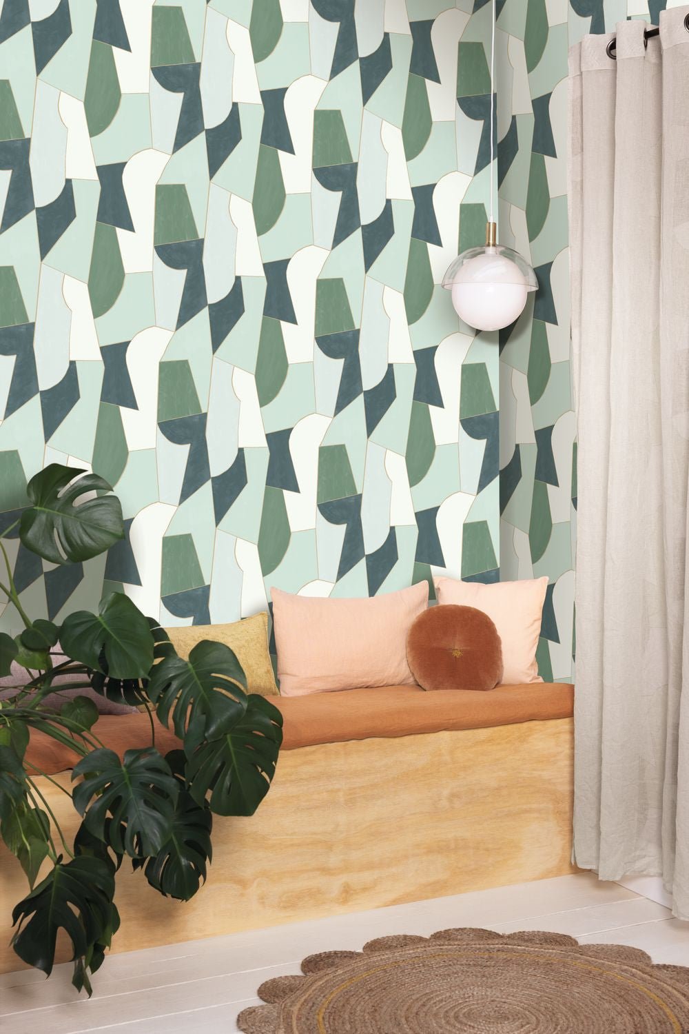 Etoffe Wallpaper - Vert - Caselio - 104517020 - Premier Wallcovering