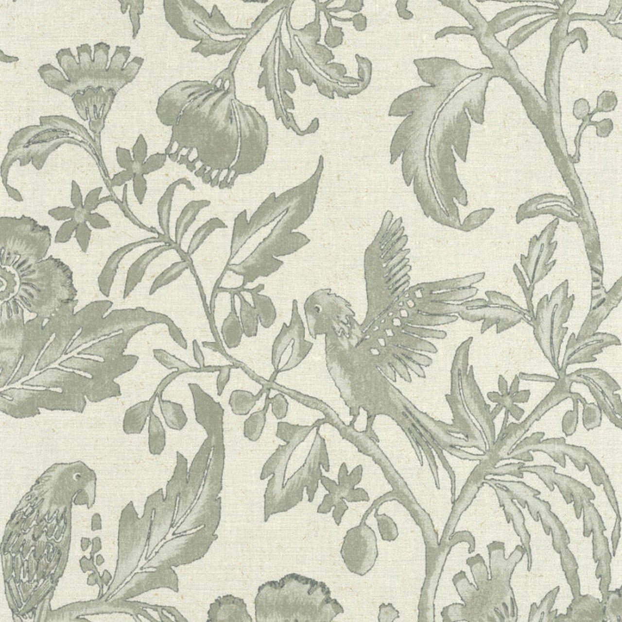 Etourneau Bali Wallpaper - Vert Sauge - Casadeco - 88167593 - Premier Wallcovering