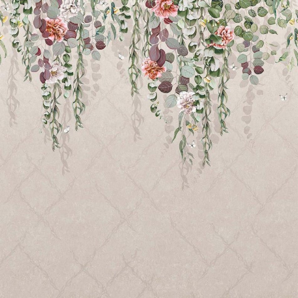 Eucalyptus Wallpaper - Linen/Coral - Osborne & Little - W7613-03 - Premier Wallcovering