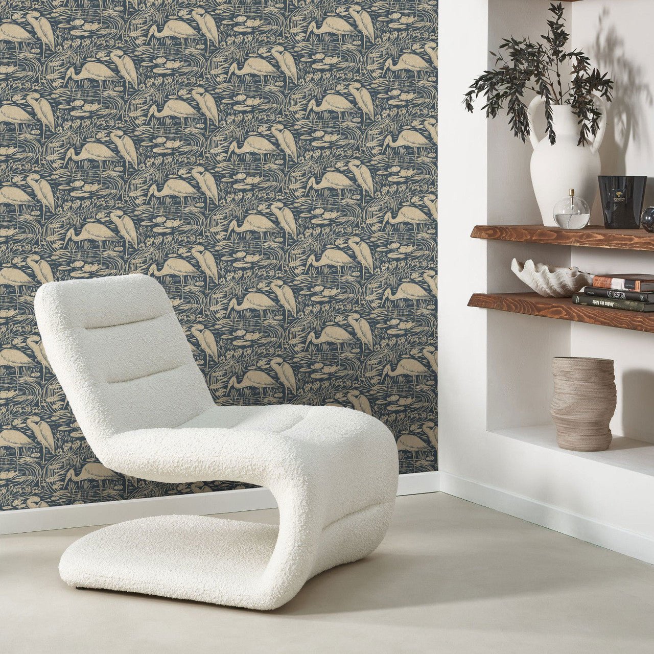 Euphrate Babylone Wallpaper - Encre / Naturel - Casadeco - 89736500 - Premier Wallcovering