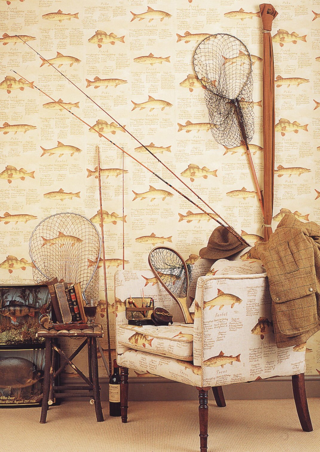 Lewis & Wood - European Fish - Beige - Premier Wallcovering