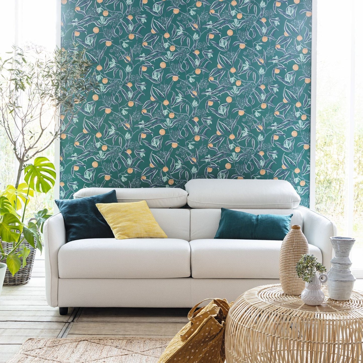 Eurydice Wallpaper - Bleu Egee - Caselio - 103616066 - Premier Wallcovering