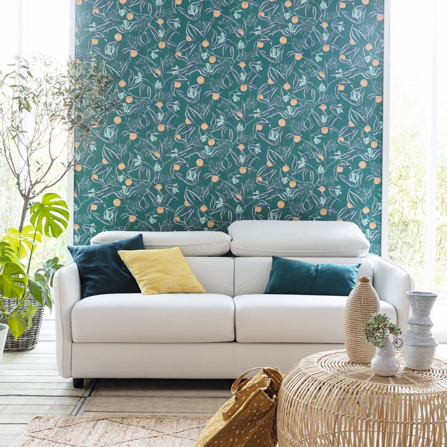 Eurydice Wallpaper - Bleu Egee - Caselio - 103616066 - Premier Wallcovering