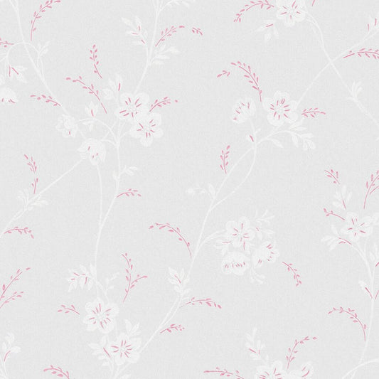 Eva Floral Wallpaper - Sugared Grey - Laura Ashley - 118493 - Premier Wallcovering