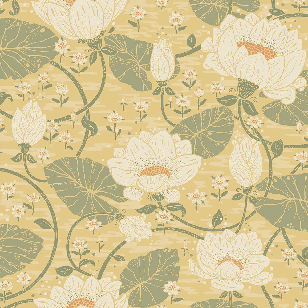 Eva Wallpaper - Soft Yellow - Midbec - 83123 - Premier Wallcovering