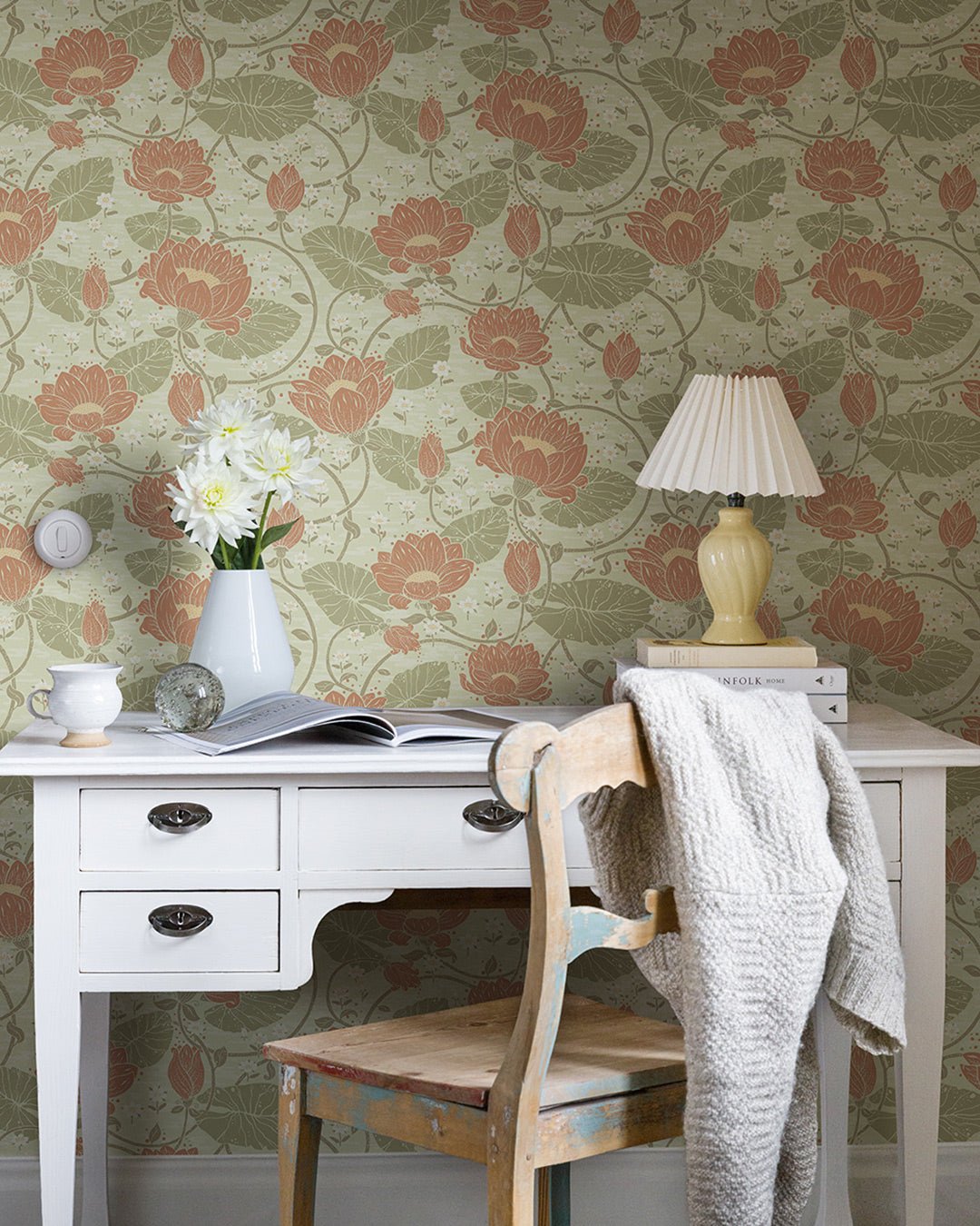 Eva Wallpaper - Light Green - Midbec - 83119 - Premier Wallcovering