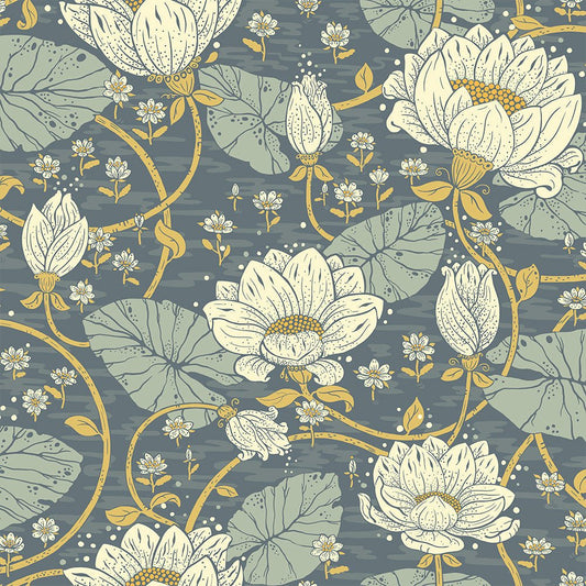 Eva Wallpaper - Blue - Midbec - 83122 - Premier Wallcovering