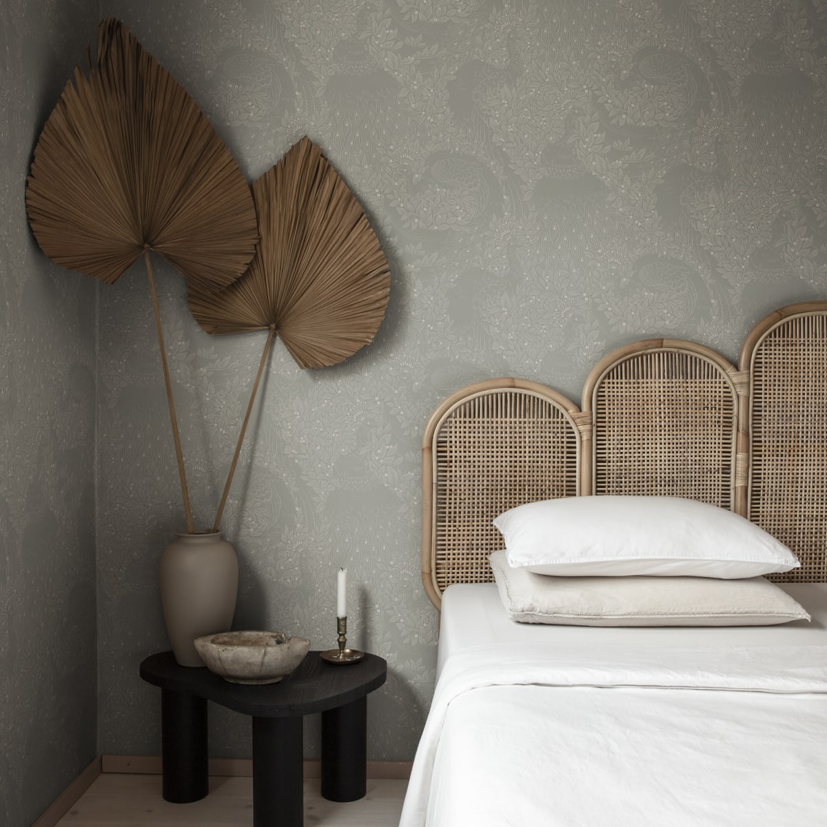 Evelina Wallpaper - Sage Green - Sandberg - S10127 - Premier Wallcovering