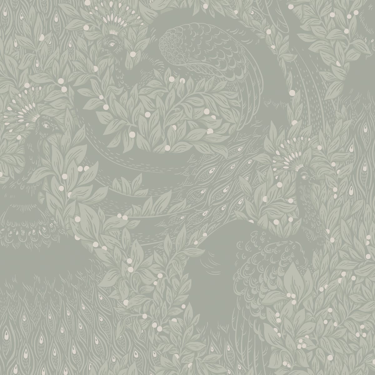 Evelina Wallpaper - Sage Green - Sandberg - S10127 - Premier Wallcovering