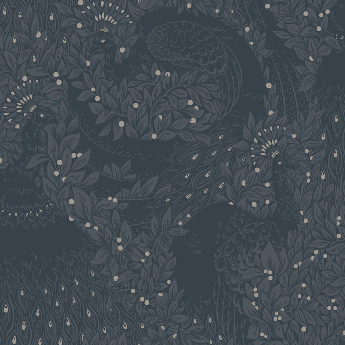 Evelina Wallpaper - Indigo Blue - Sandberg - S10126 - Premier Wallcovering
