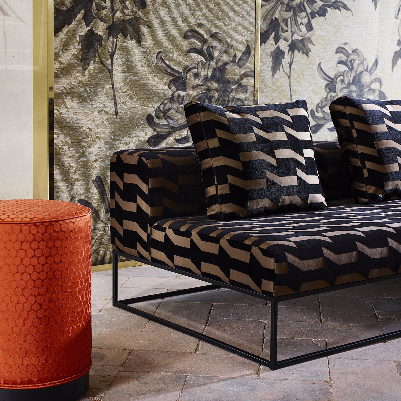 Evelyn Wallpaper - Antique Gold/Olivine - ZTOT312733 - Zoffany - Premier Wallcovering